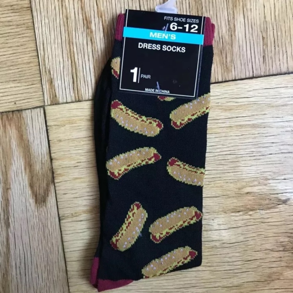 Fun Hot Dog Novelty Dress Socks 6-12